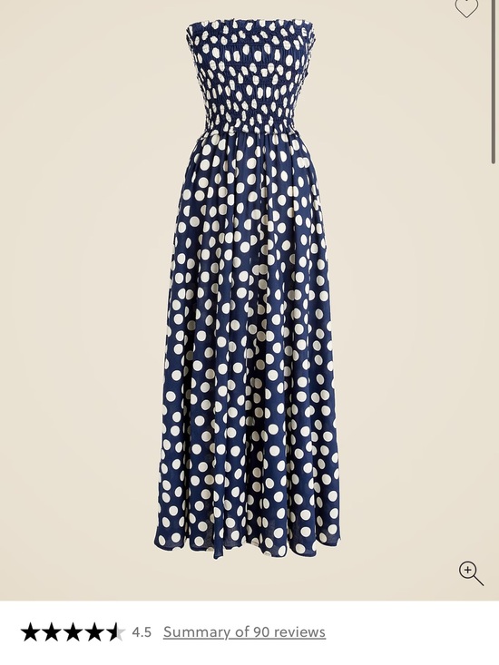 J. Crew Dresses & Skirts - J. Crew Navy and White Polka Dot Smocked maxi dress in cotton voile